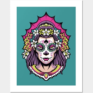 Beautiful Day of the Dead Woman Posters and Art